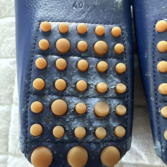 M Gemi Moccasin Womens 40.5 US 9.5 Blue Leather Driving Loafer Classic Preppy - Picture 6 of 14